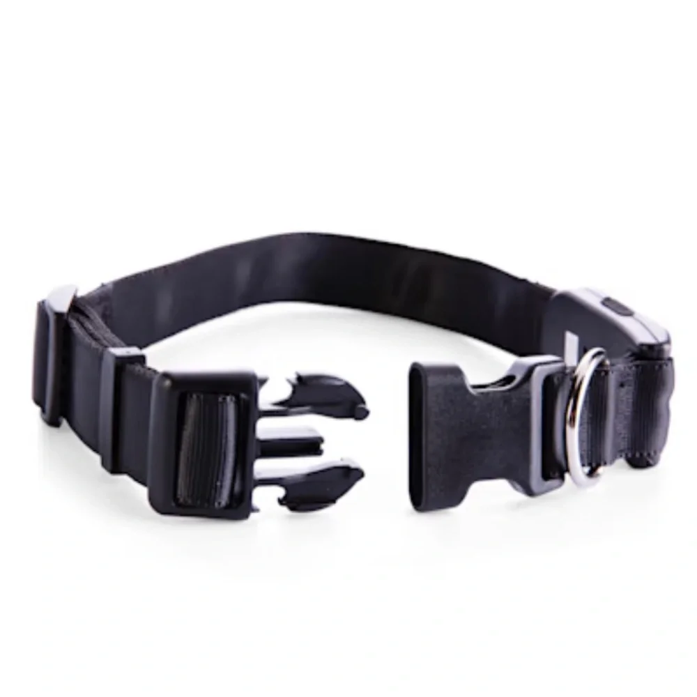 YOULY The Extrovert Black LED Dog Collar Small
